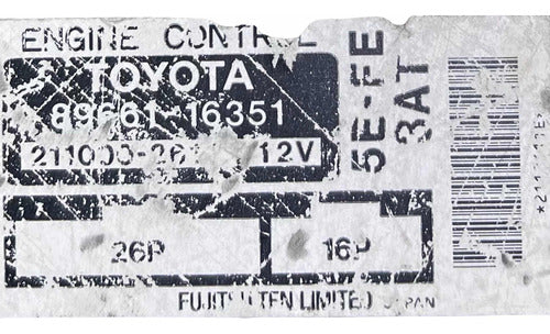 Computadora Toyota Tercel 1.5l 1995-1996 89661-16351