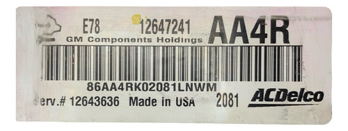 Computadora Chevrolet Sonic 1.4l 2012 Turbo 12647241 (aa4r)