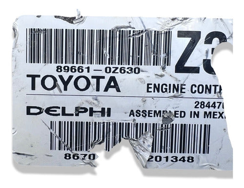 Computadora Toyota Corolla 1.8l 2014-16 89661-0z630 (z3)