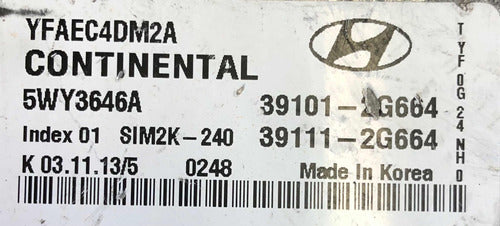 Computadora Hyundai Sonata 2011-2014 2.4l 39101-2g664