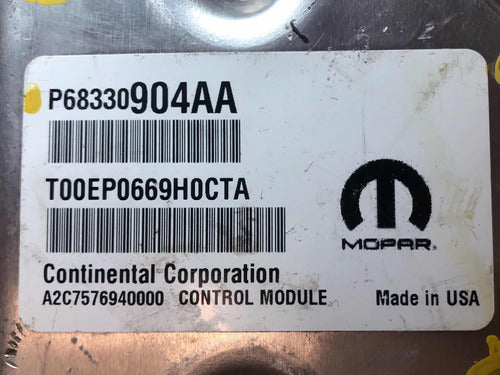 Computadora Dodge Charger 3.6l A/t 2019 P68330904aa
