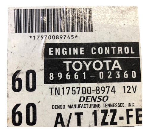 Computadora Toyota Corolla 1998 89661-02360