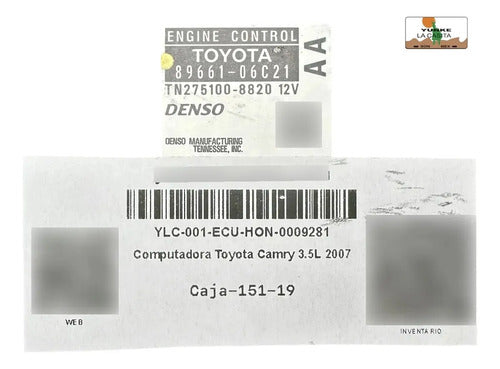 Computadora Toyota Camry 3.5l 2007 89661-06c21 (aa)