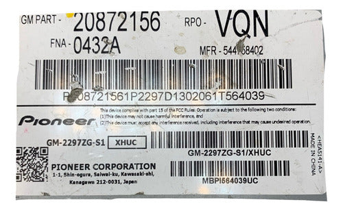 Amplificador Pioneer Chevrolet Equinox 10-15 20872156 Plateado