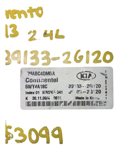 Computadora Kia Sorento 2011-2013 2.4l 39133-2g120