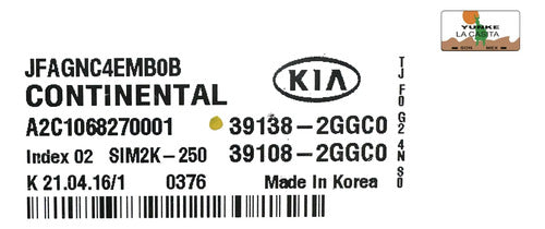Computadora Kia Optima 2.4l A/t 2016-2018 39138-2ggc0