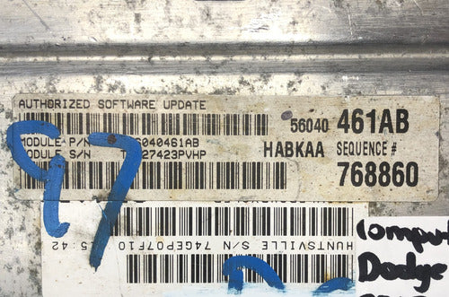 Computadora Dodge Ram 1500 3.7l 2003 P56040461ab