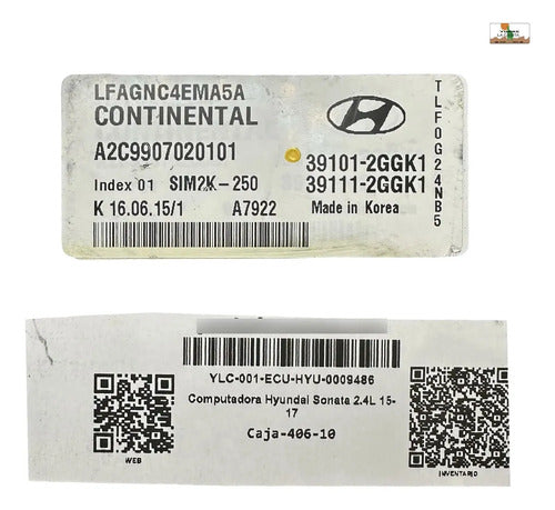Computadora Hyundai Sonata 2.4l 15-17 39101-2ggk1