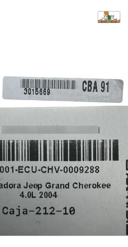Computadora Jeep Grand Cherokee 4.0l 2004 P56044563ag