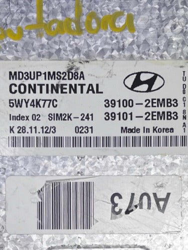 Computadora Hyundai Elantra 1.8l 2011-2013 39100-2emb3