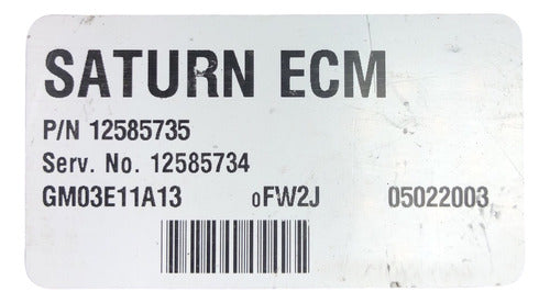 Computadora Saturn Ion 2003 2.2 12585735