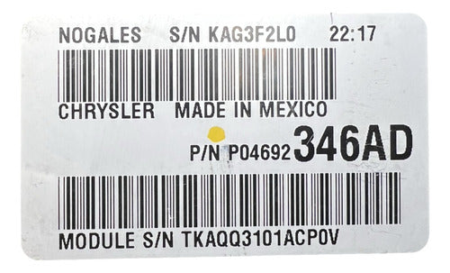 Caja De Fusibles Dodge Avenger 2011-2014 P04692346ad