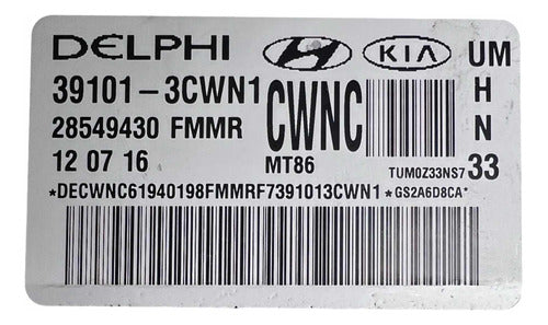 Computadora Kia Sorento 3.3l 16-17 39101-3cwn1