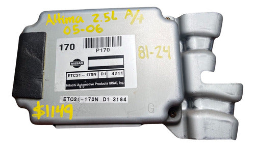Modulo Tcm Nissan Altima 2.5l A/t 2005-06 Etc31-170n (170)