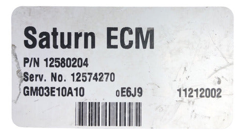 Computadora Saturn Ion 2003 2.2l 12574270