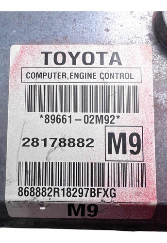 Computadora Toyota Corolla 1.8l 2008-10 89661-02m92 (m9)