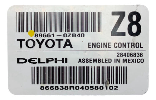 Computadora Toyota Corolla 2014-2015 89661-0zb40 (z8)
