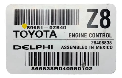 Pcm Computadora Toyota Corolla 2014-2015 89661-0zb40 (z8)