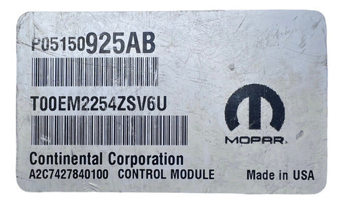 Computadora Jeep Cherokee 3.2l A/t 2015 P05150925ab