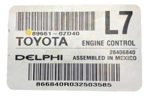 Computadora Toyota Corolla 1.8l 13-14 89661-0zd40 (l7)