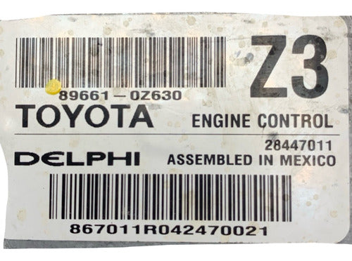 Computadora Toyota Corolla 1.8l 14-16 89661-0z630 (z3)