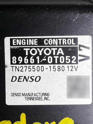 Computadora Toyota Venza 2.7L 09-12 89661-0T052