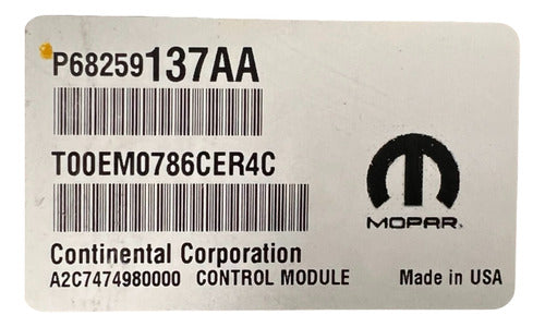 Computadora Jeep Cherokee 3.2l 2016 P68259137aa
