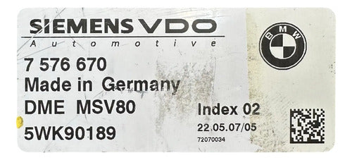 Pcm Computadora Bmw X3 3.0l A/t 2007-2010 5wk90189