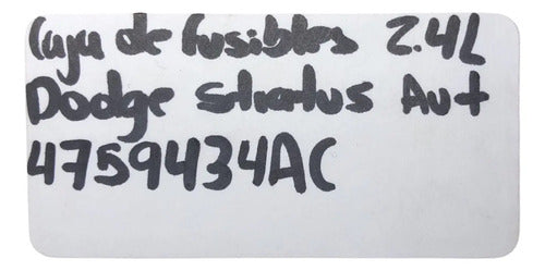 Caja De Fusibles Dodge Stratus 01-06 2.4l Aut 4759434ac