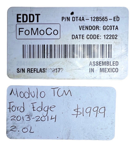 Modulo Tcm Ford Edge 2.0l 13-14 Dt4a-12b565-ed