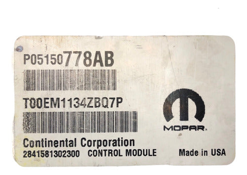 Computadora Town Country 3.6l A/t 2014 P05150778ab
