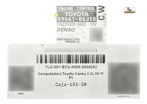 Computadora Toyota Camry 2.5l 09-11 89661-06j10 (cw)