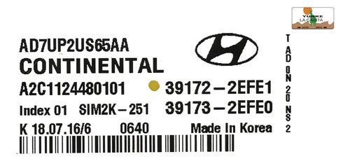 Computadora Hyundai Elantra 2.0l A/t 2017-2020 39172-2efe1
