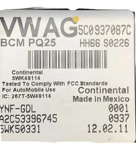 Modulo Bcm Vw Jetta 2011-2014