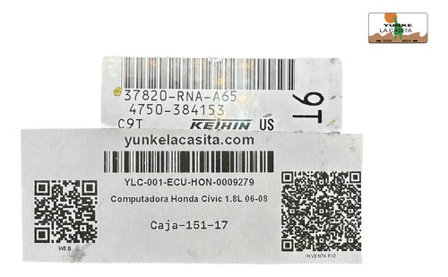 Computadora Honda Civic 1.8l 06-08 37820-rna-a65 (9t)