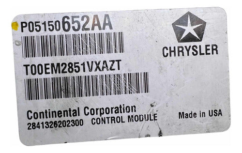 Computadora Dodge Avenger 2.4l A/t 11-12 P05150652aa