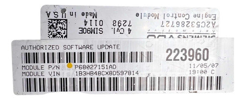 Computadora Dodge Caliber 1.8l M/t 2007 P68027151ad
