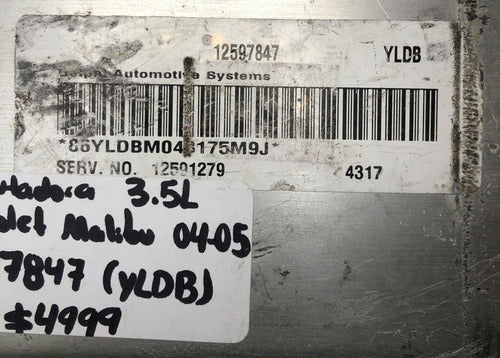 Computadora Chevrolet Malibu 3.5l 04-05 12597847 (yldb)