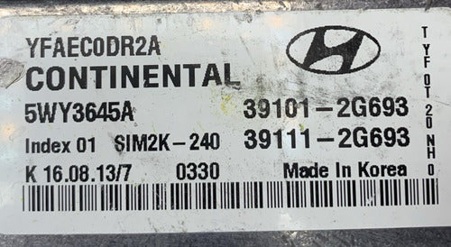 Computadora Hyundai Sonata 2.0l 11-14 39101-2g693