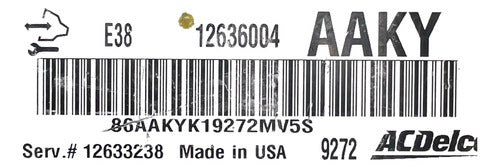 Computadora GMC Yukon 5.3L 2010-2014 12636004 (AAKY)