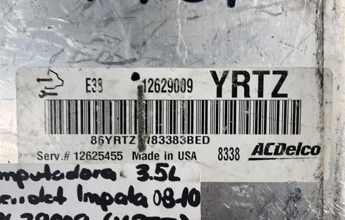 Pcm Computadora Chevrolet Impala 3.5l 08-10 12629009 (yrtz)
