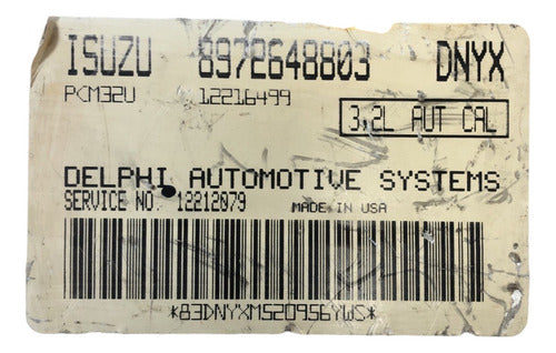 Computadora Isuzu Passport 3.5l A/t 01-02 12212079 (dnyx)