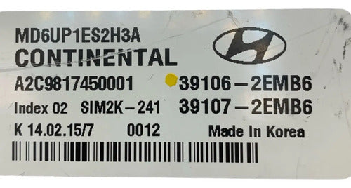 Pcm Computadora Hyundai Elantra 1.8l 14-16 39106-2emb6