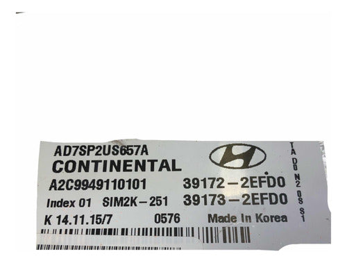 Computadora Hyundai Elantra 2017-2020 2.0l 39172-2efd0