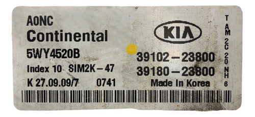 Computadora Kia Soul 2.0l A/t 10-11 39102-23800