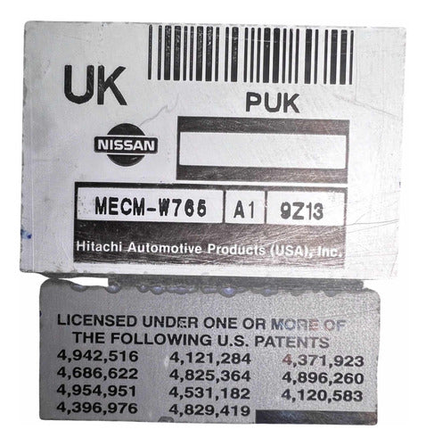 Computadora Nissan Frontier 3.3l 00-01 Mecm-w765 (uk)