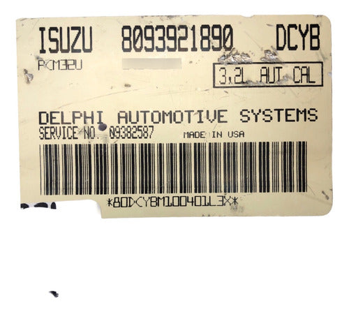 Computadora Isuzu Rodeo 3.2L 00-01 09382587 (DDNP)