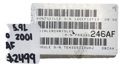 Computadora Dodge Durango 5.9l 2001 P56040246af