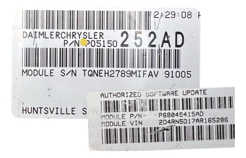 Computadora Dodge Caravan 3.8l 2008-2010 P05150252ad