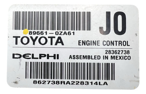 Computadora Toyota Corolla 1.8l M/t 2013 89661-0za61 (j0)